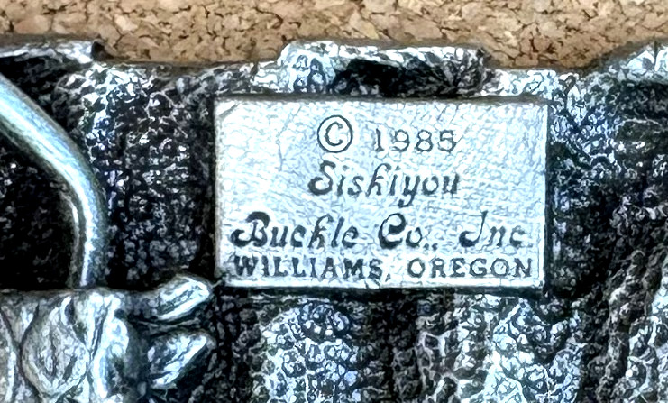 SOLID PEWTER BELT BUCKLE, « GOLF » 3-D DESIGN, SISKIYOU BUCKLE CO. 1985