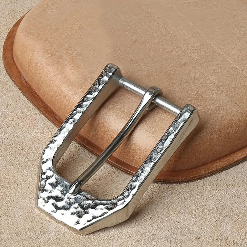 Solid 304 Stainless Steel Hammered Texture Belt Bucke for Hand Craft Making belt