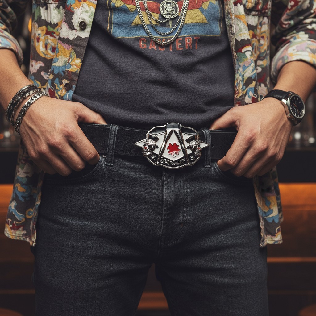 Men / Women Belt Buckle Silver Metal Skull Skeleton APMANY Colver Leaf Sexy Legs