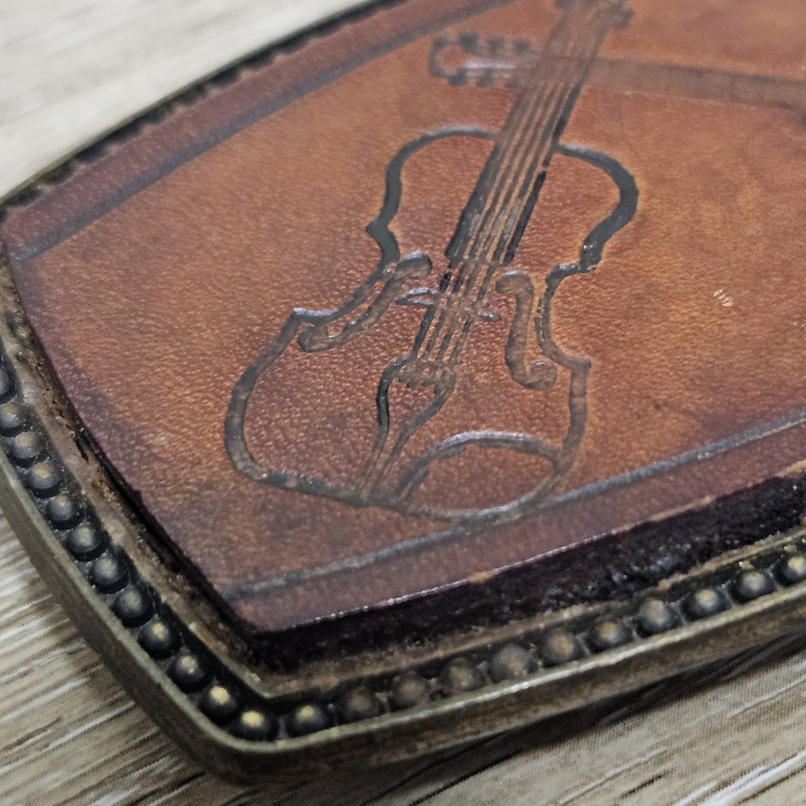 Vtg Harley-Davidson Leather Belt Country Music Buckle Brown Size 30 (READ)