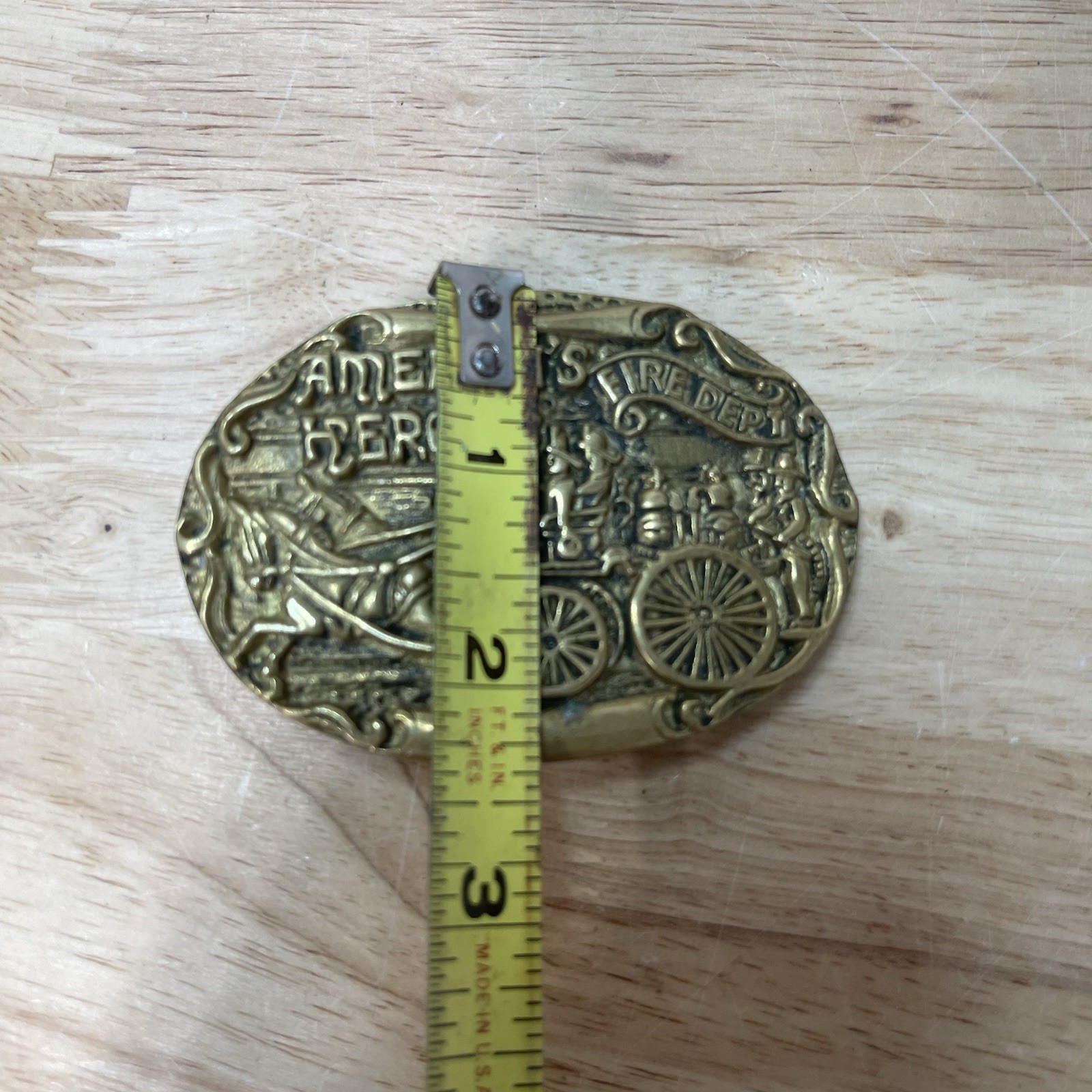 « America&rsquo;s Heroes Fire Dept » Brass Belt Buckle # 613 Free Shipping VGC