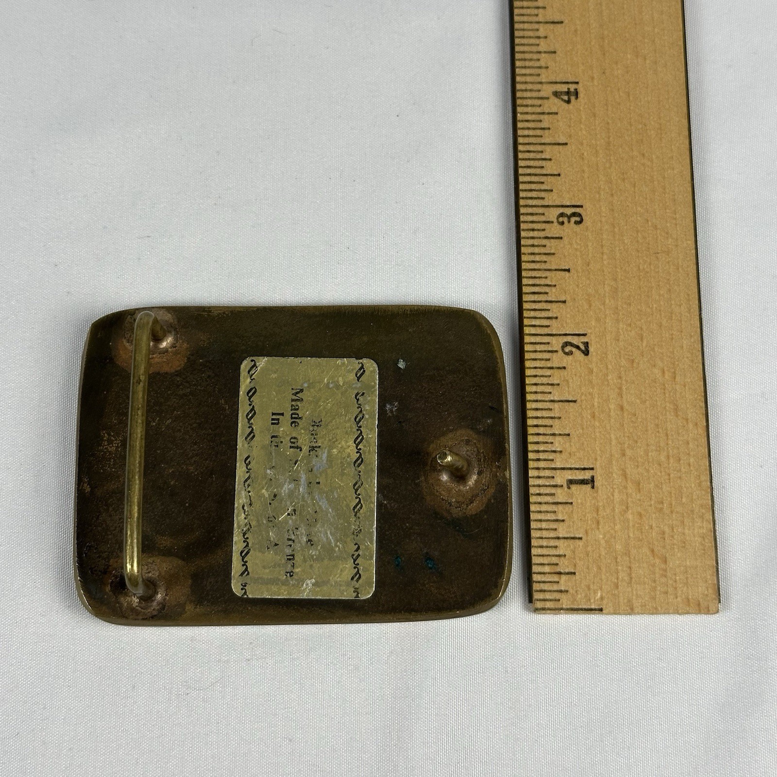 Vintage Dee Cee Brand Brass Belt Buckle Washington Manufacturing Workwear