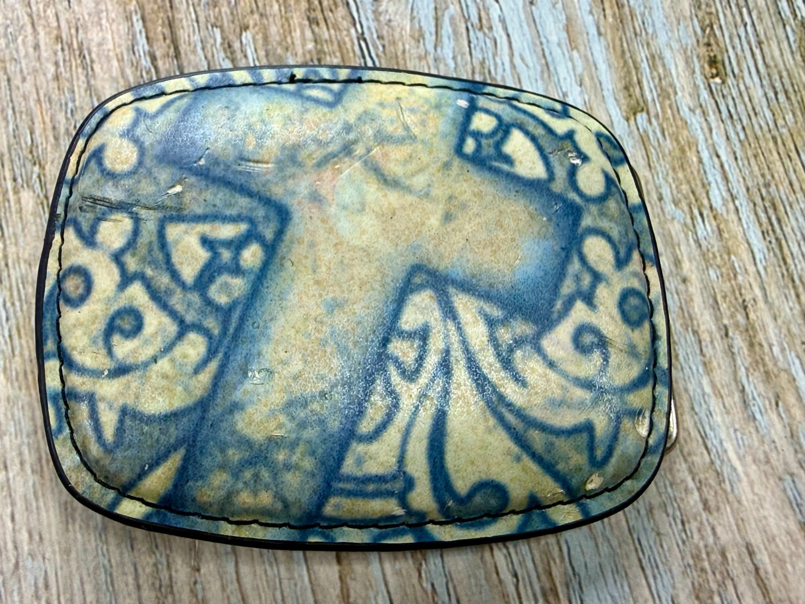 Large Cross Print Religious Christian Faith Symbol Leather On Metal Belt Buckle