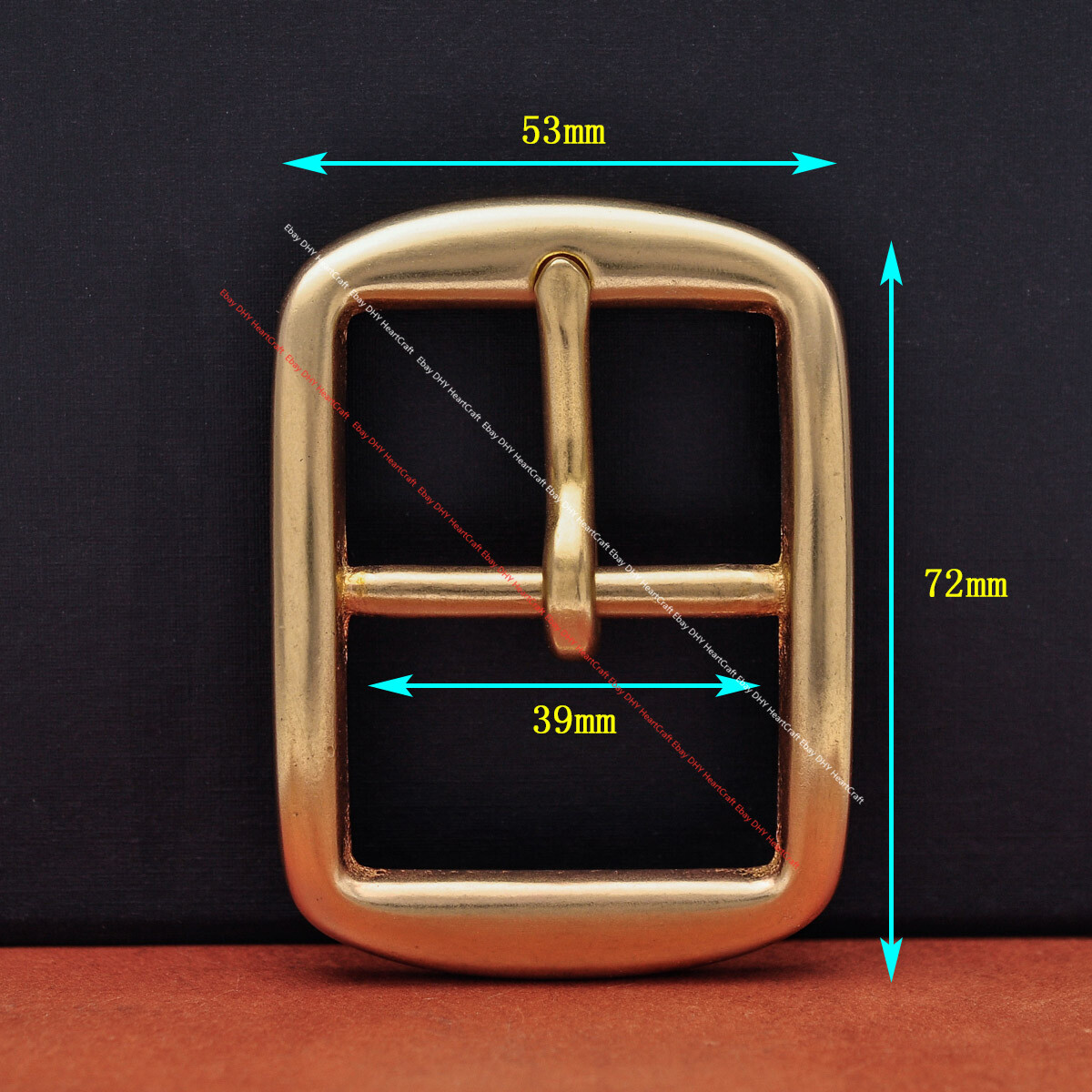 Natural Solid Brass Center Bar Tongue Pin DIY Leathercraft Belt Buckle Fits 39mm