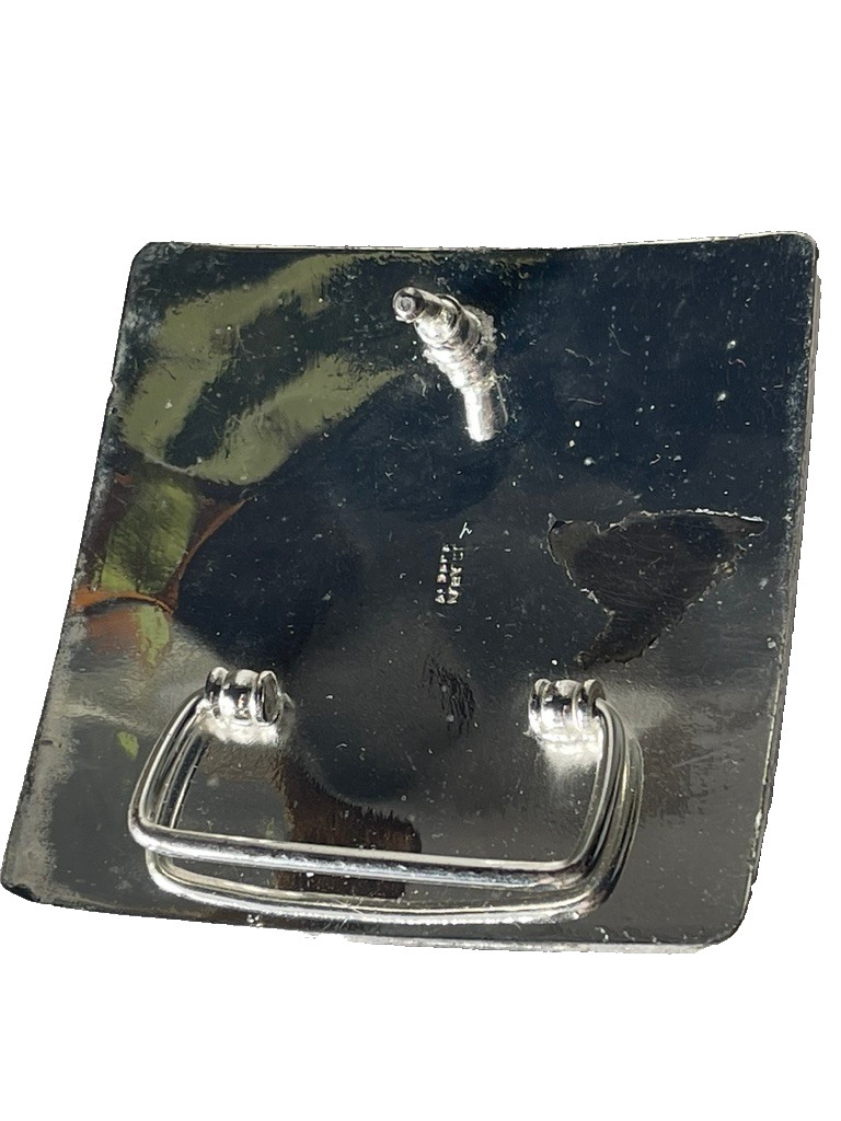 Western Mens Belt Buckle 3.25 x 3 in Southern Cross Cowboy Blue Silver 1.5
