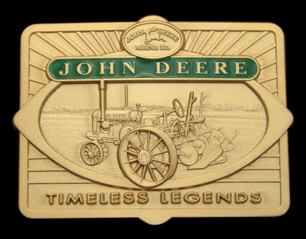 PE16162 *NOS* GREAT 2001 **JOHN DEERE** ROW-CROP TRACTOR 24K GOLD PLATED BUCKLE