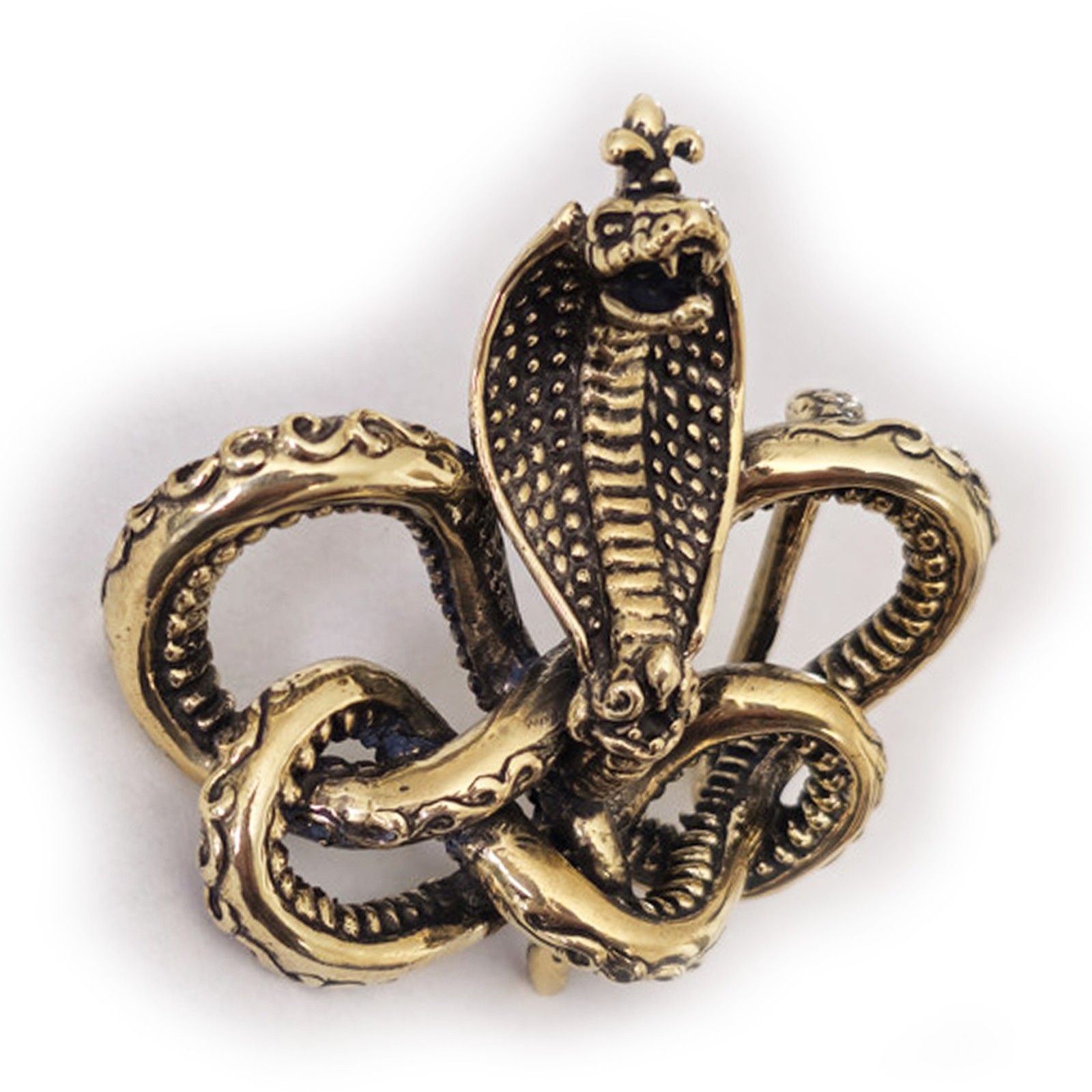 Cobra King Crawling Snake Bronze Belt Buckle