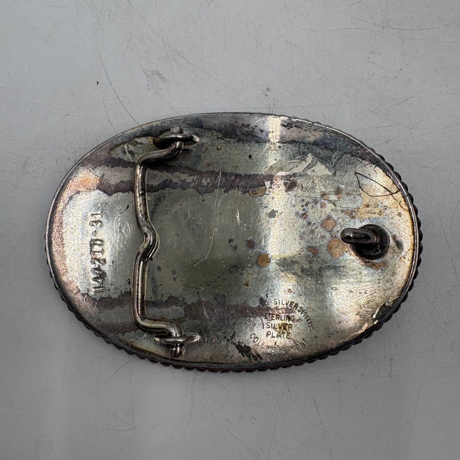 Vintage JTX Western Montana Silversmiths Cowboy Belt Buckle Silver Plate