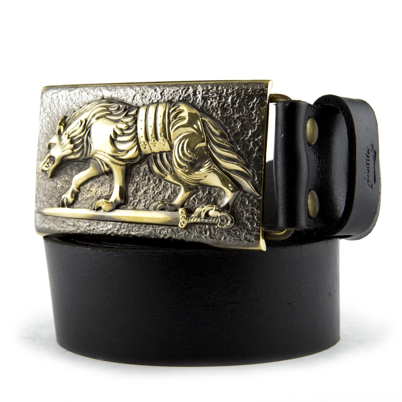 Belt buckle « Werewolf », Military brass belt buckle; Wolf buckle,