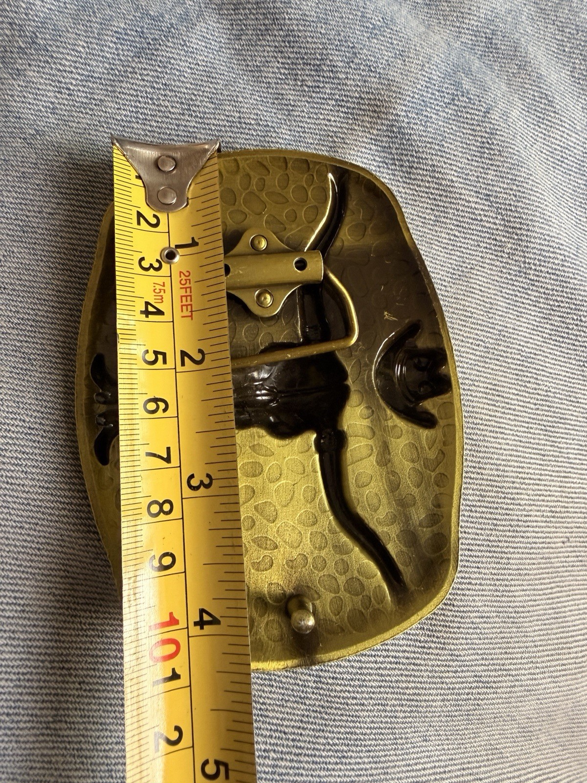 Western Longhorn Bull Skull Belt Buckle – Gold Tone Finish New Big Size Buckle