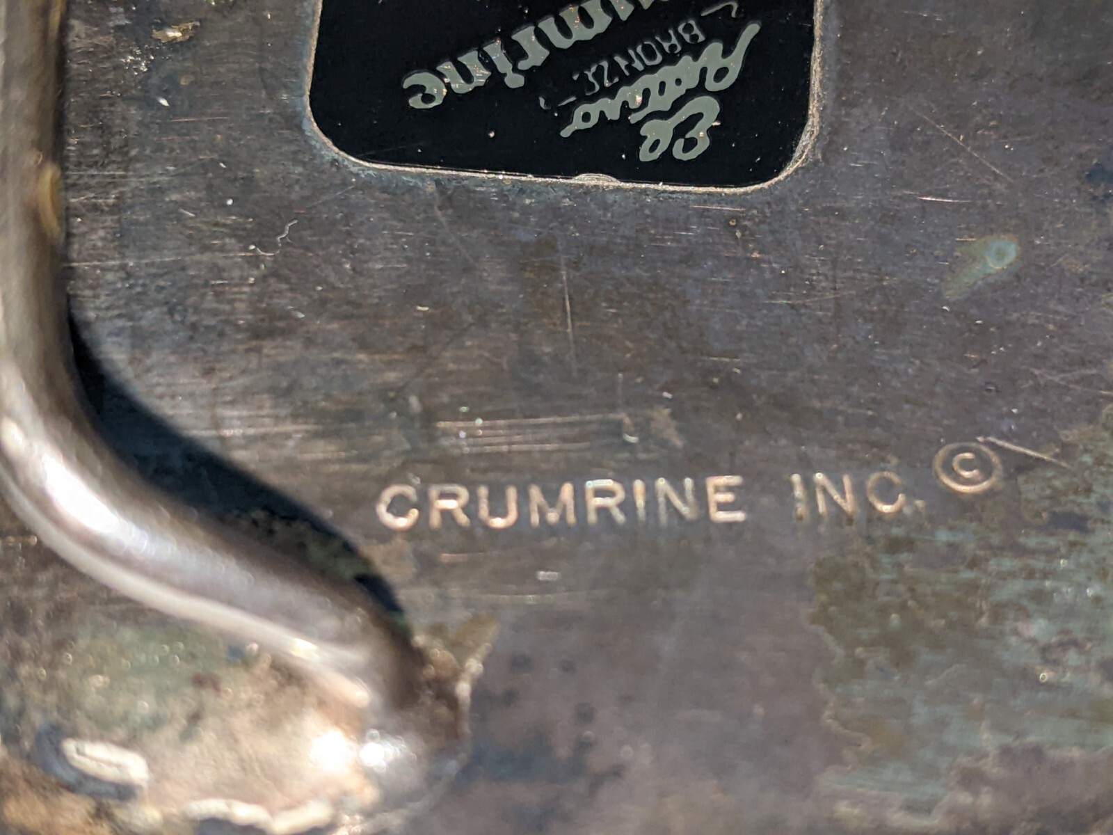 Vintage Crumrine Metal Horse Rider Belt Buckle