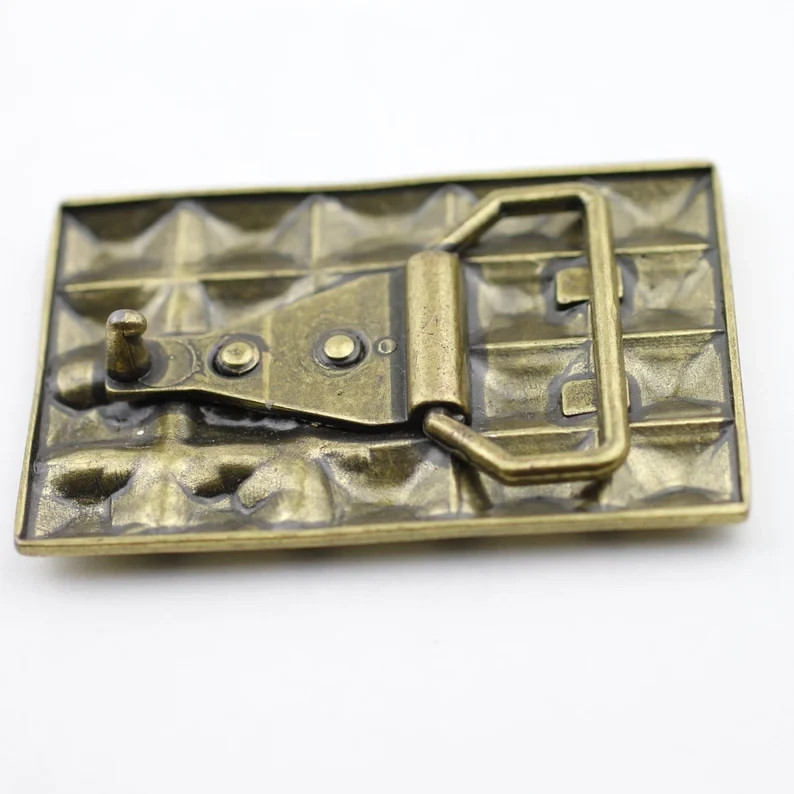 Vintage Chocolate Bar Design Metal Antique Brass Effect Belt Buckle