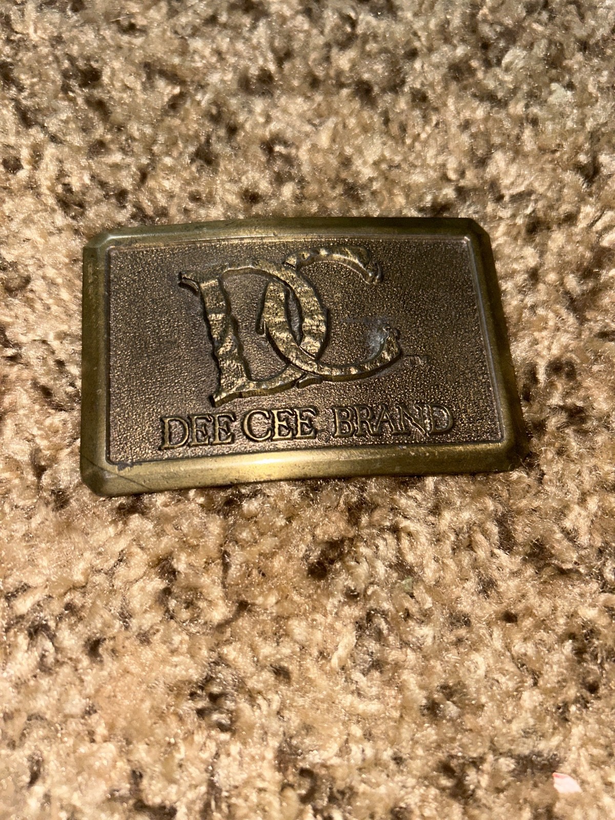 Vintage DC Shoes Skate Company bronze Toned Metal Belt Buckle Dee Cee
