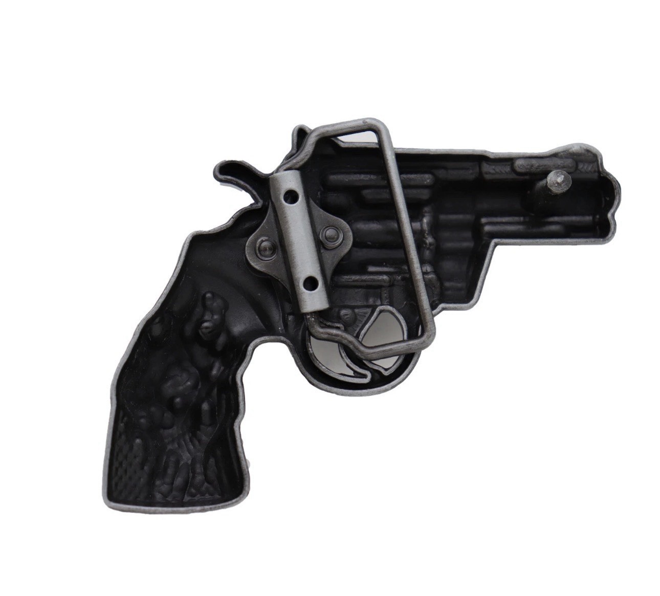 New Men Silver Metal Western Old School Fashion Belt Buckle Revolver Gun Skull