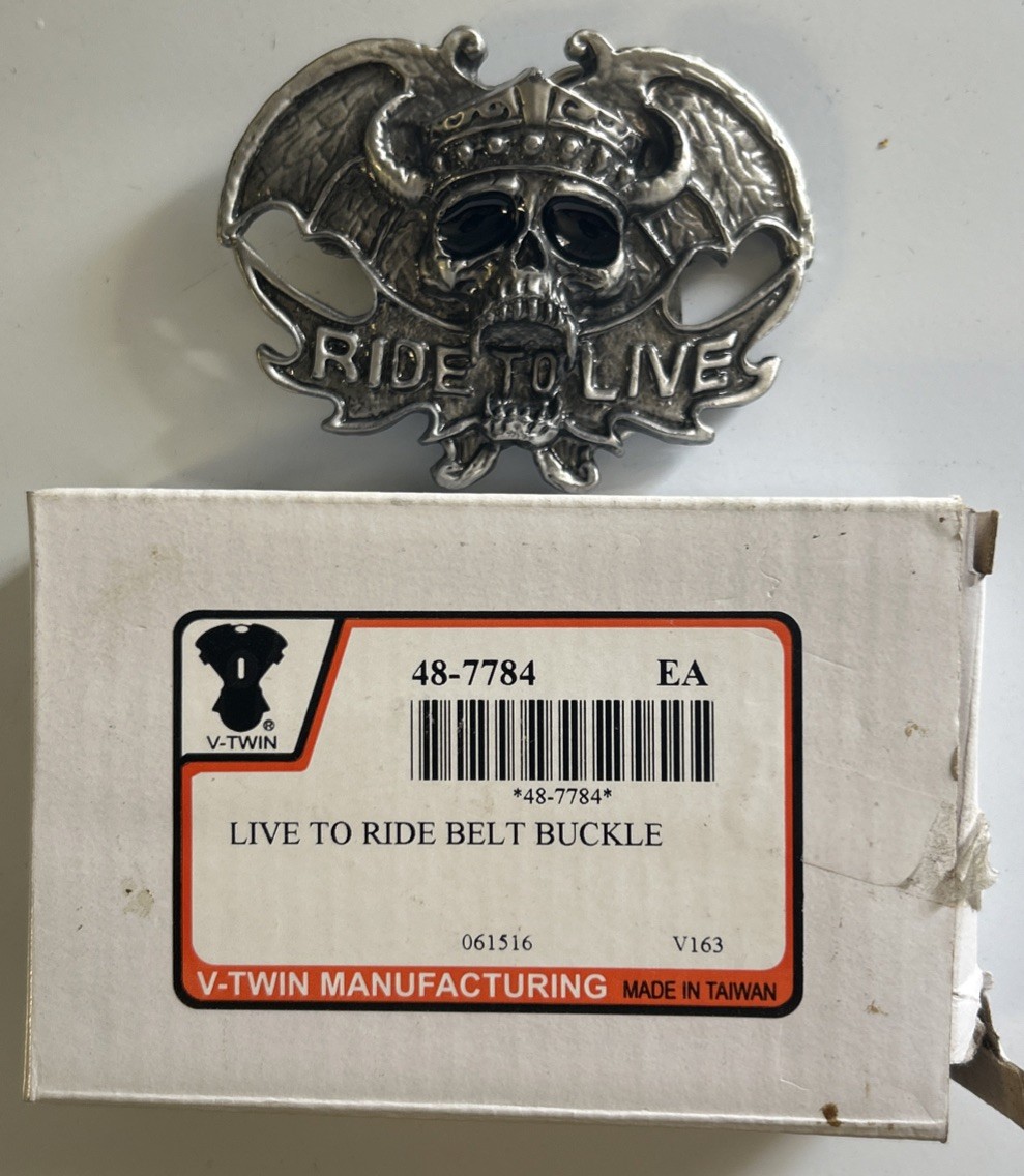 Belt Buckle Ride To Live V-Twin Manufacturing