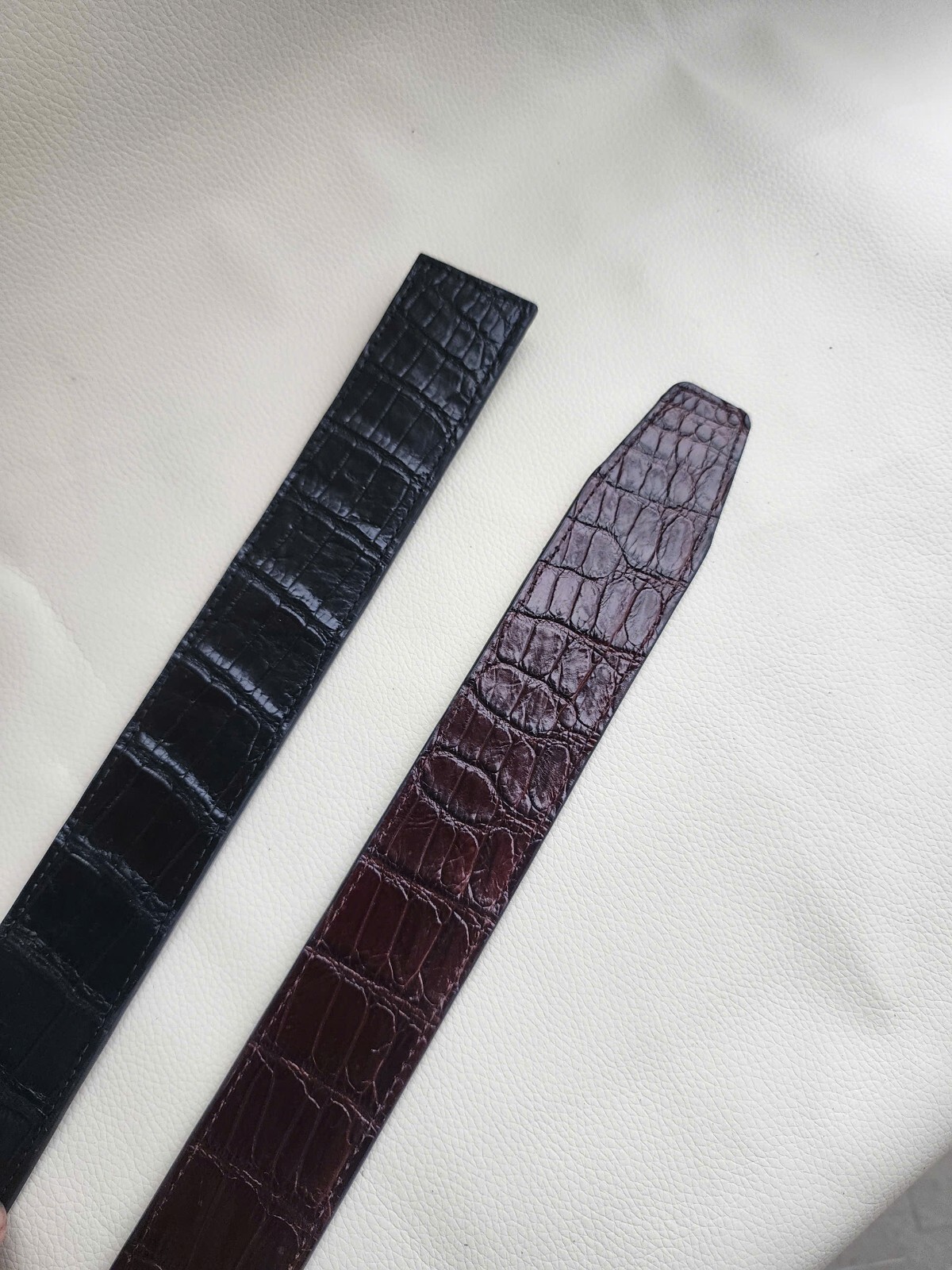 3.8CM Brown/Black Doublside 100% Genuine Leather Skin Men Belts buckle