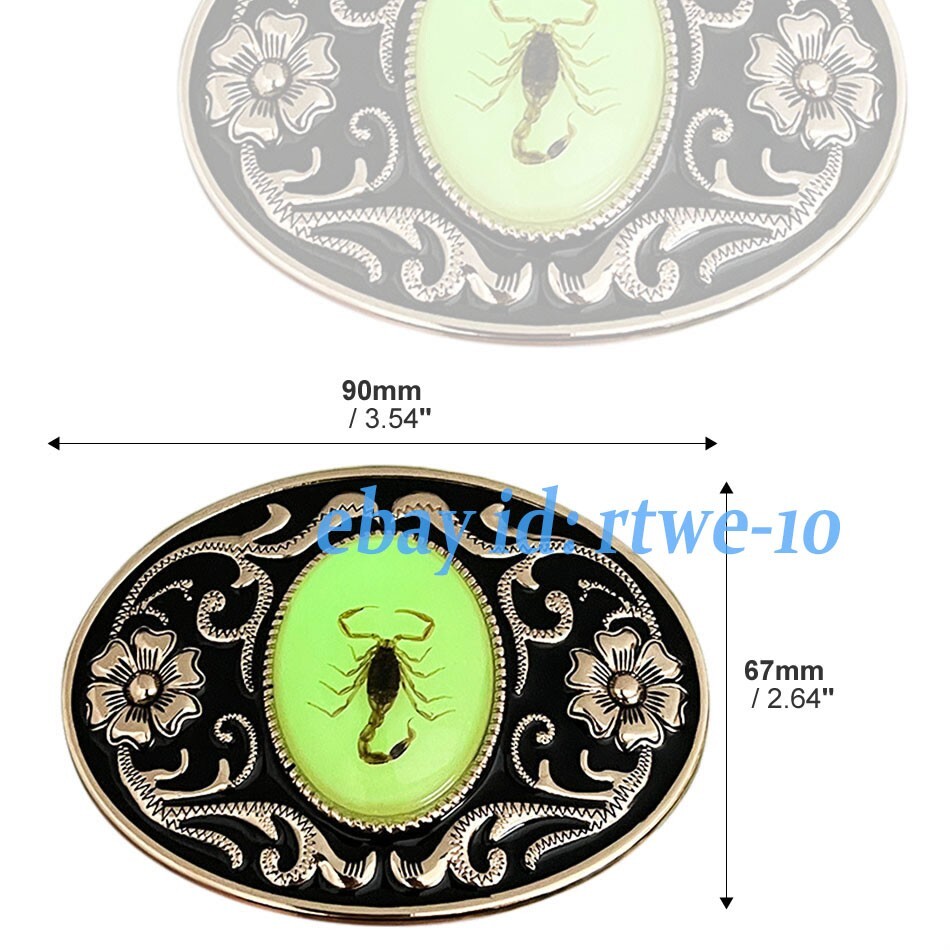 Vintage Western Cowboy Zinc Alloy Men Glow In The Dark Scorpion Belt Buckle ​