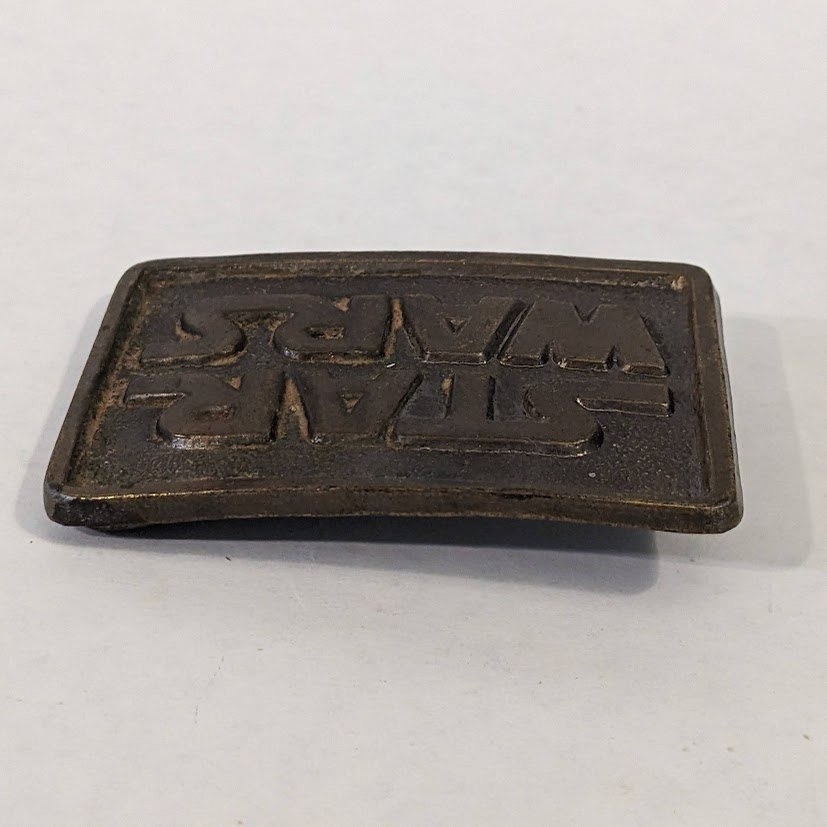 Vtg 1977 Star Wars Belt Buckle The Leather Shop San Francisco Brass Tone Logo