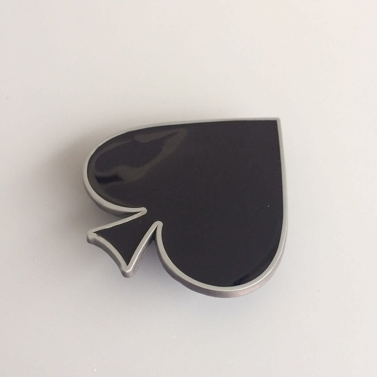 Antique Silver Black Enamel Pear Shape Belt Buckle