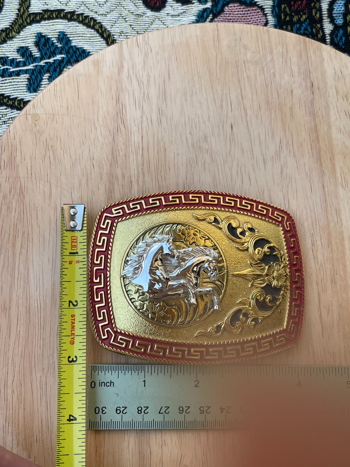 Western Buckle Gold Silver Red Horse Head Buckle Cowboy 2 » Hebillas Vaqueras