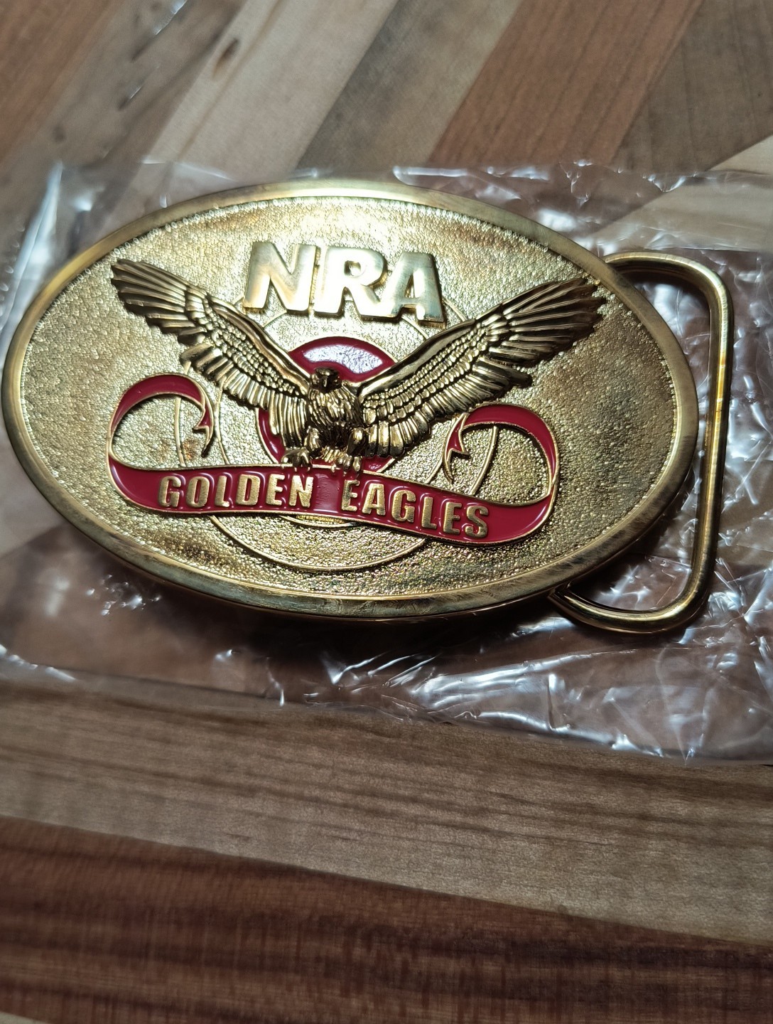 NRA Golden Eagles Belt Buckle With Original Box
