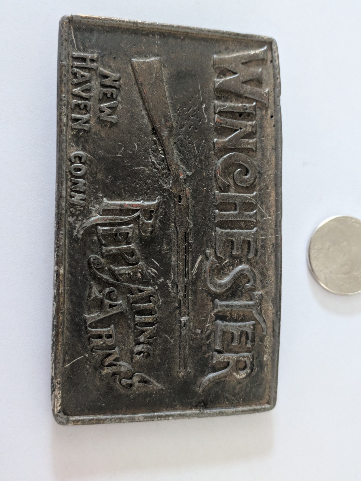 Winchester Silver Metal Western Belt Buckle Mens Fits 1.5in Belt