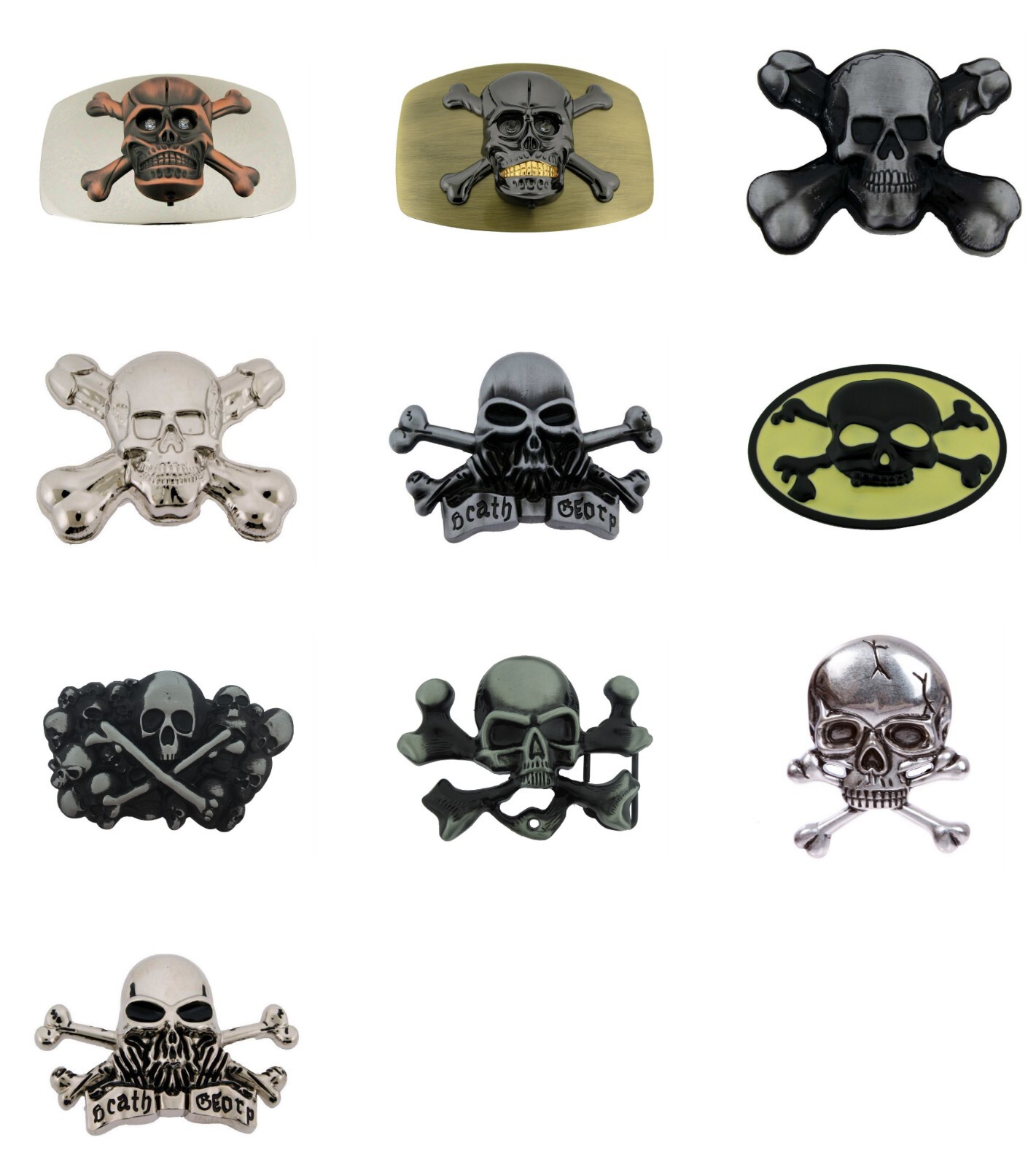 skull crossbones belt buckle halloween costume cosplay new men women fashion cow