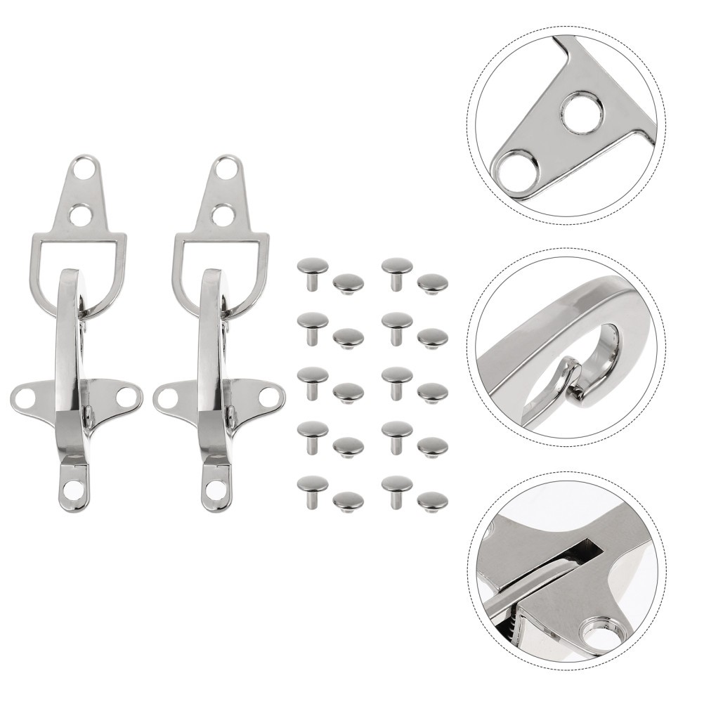 1 Pair Zinc Alloy Metal Belt Buckles Durable Silver Decorative Connectors