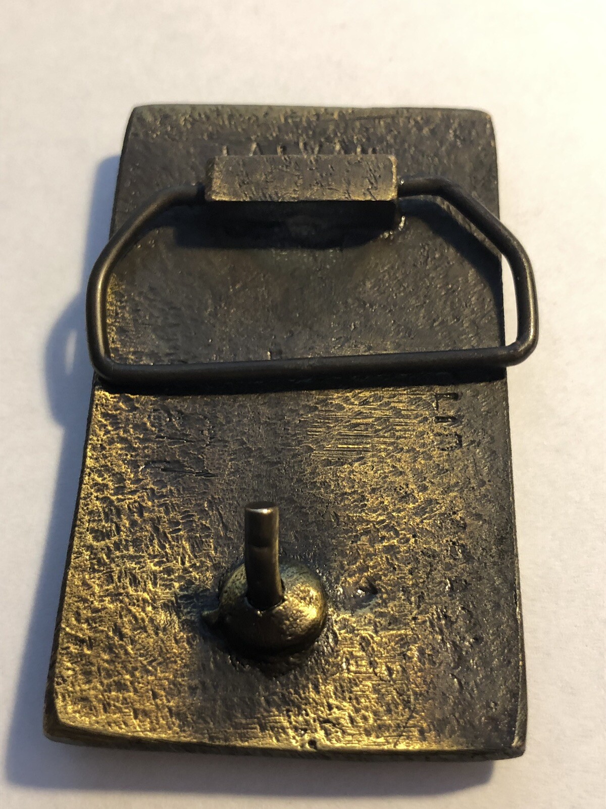 Vintage 1970&rsquo;s Solid Brass Chevy Corvette Belt Buckle