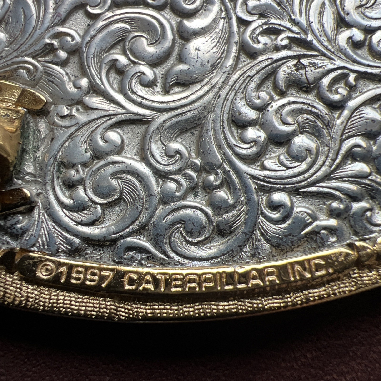 Caterpillar CAT Equipment Gold Silver Plate Belt Buckle NASCAR 96 David Green