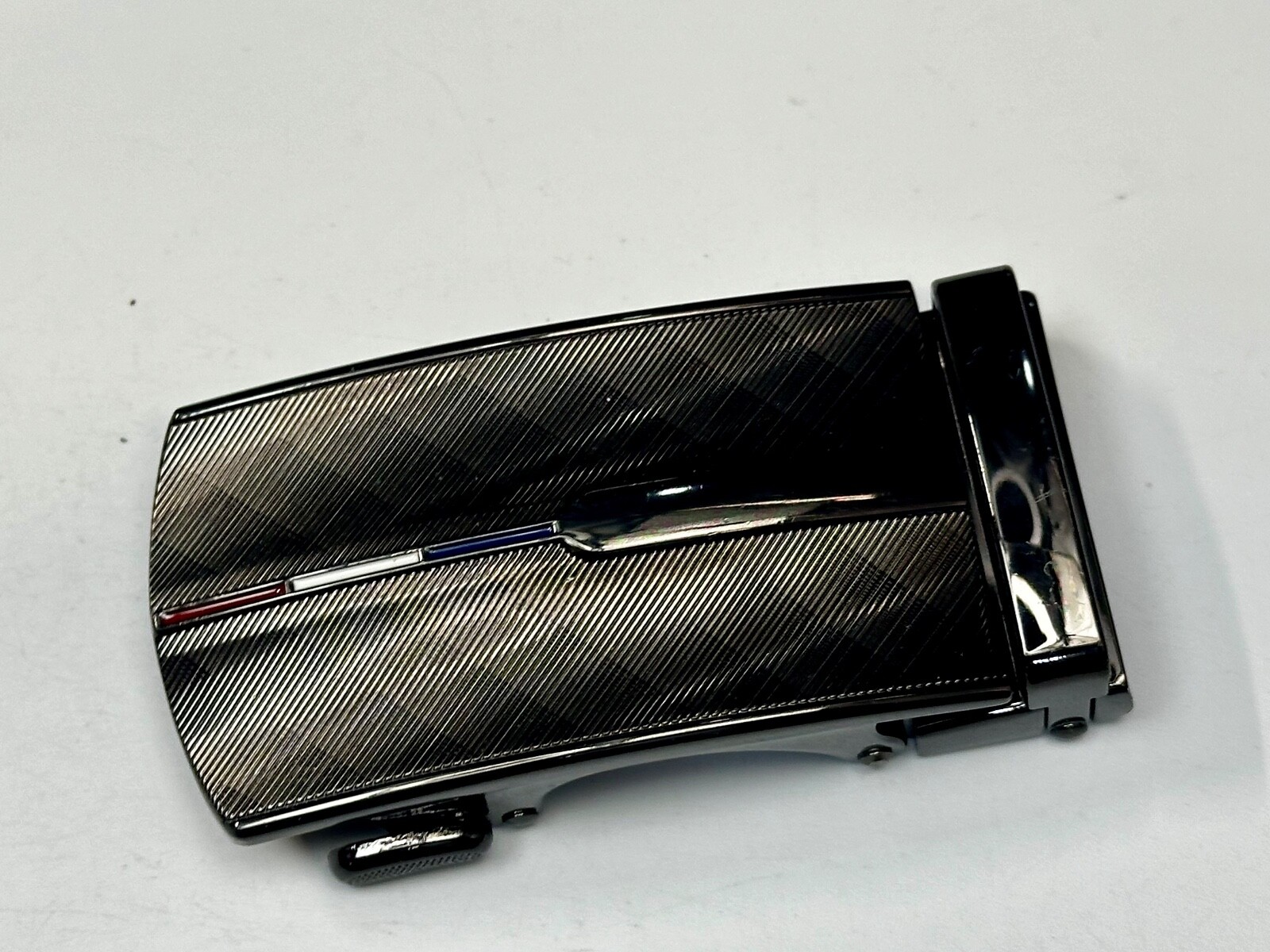 Mens Replacement Dress Style Nos Belt Buckle – Red White Blue Stripe