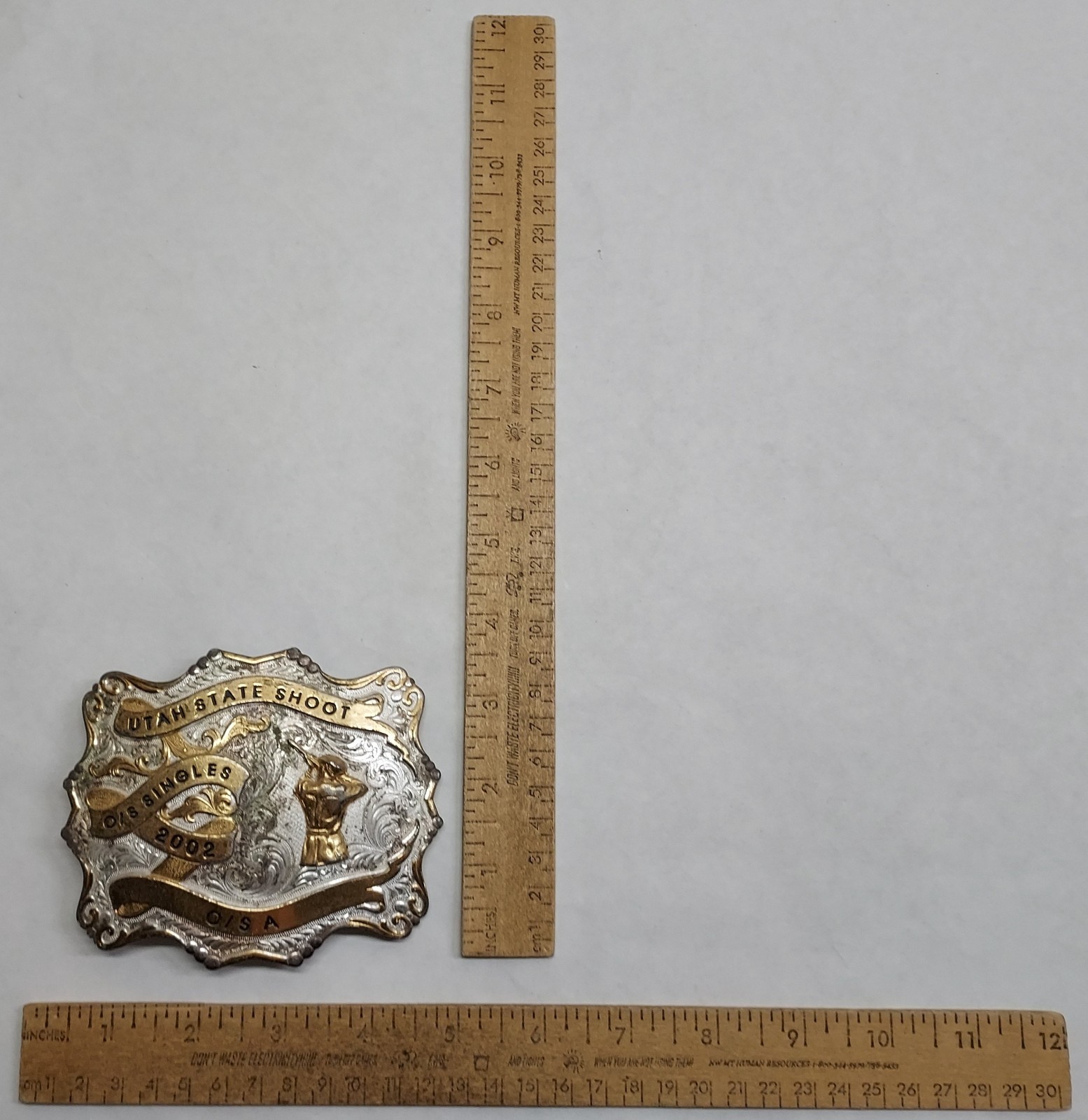 2002 UTAH STATE SHOOT – TRAPSHOOT EVENT – BELT BUCKLE – listing # 9545