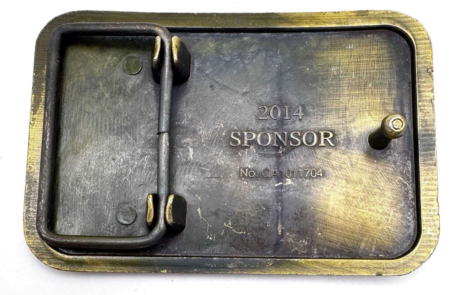 « Freedom Is Not Free » Brass Belt Buckle Eagle Stars 2014 Sponsor USA New