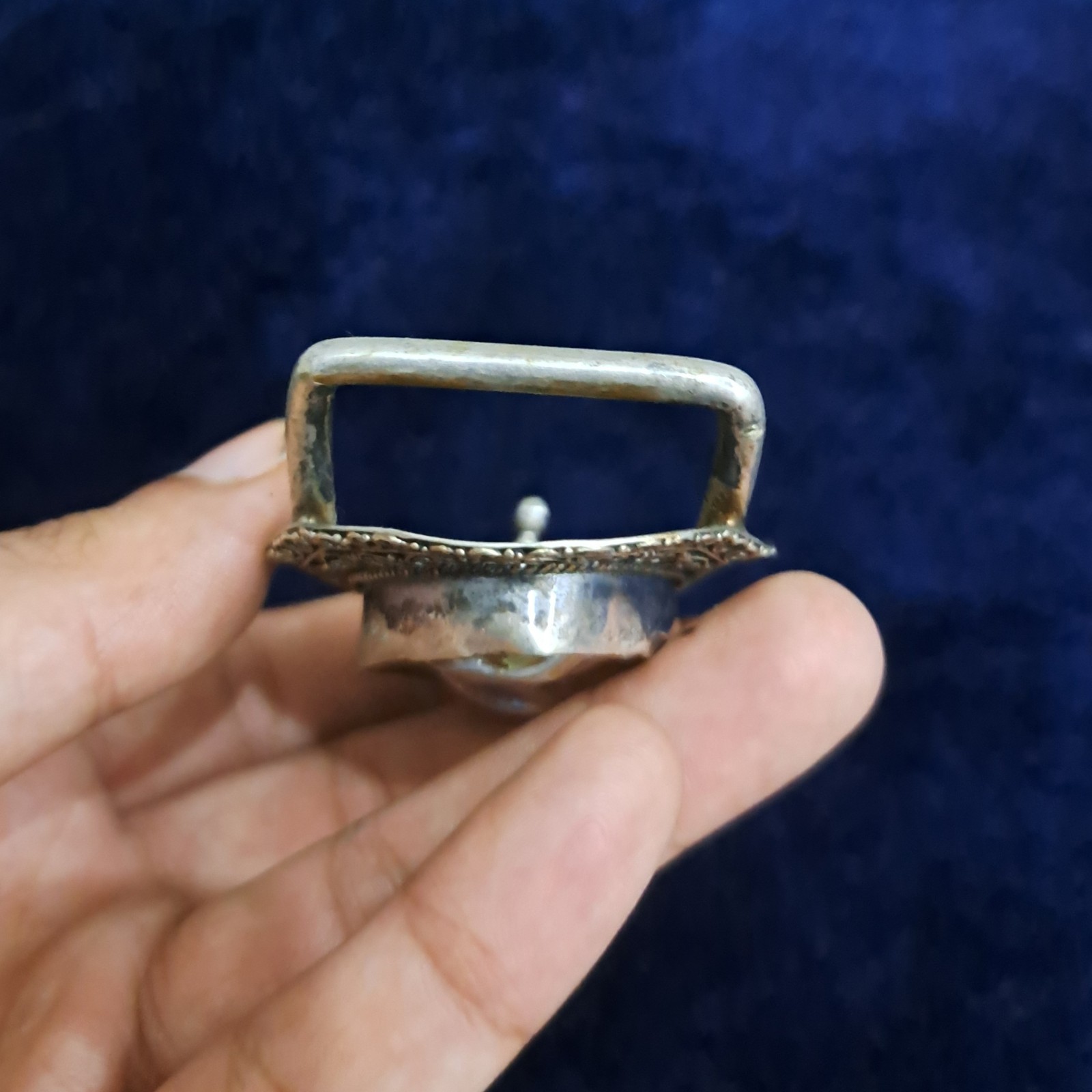 Natural Mother of Pearl Belt Buckle Handmade Silver Tone Western Belt Buckle