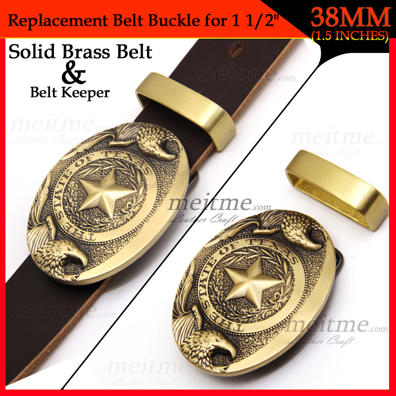 1 1/2 Belt Buckle Brass for men Vintage Works Buckles Pin Hippie Western DIY Lot