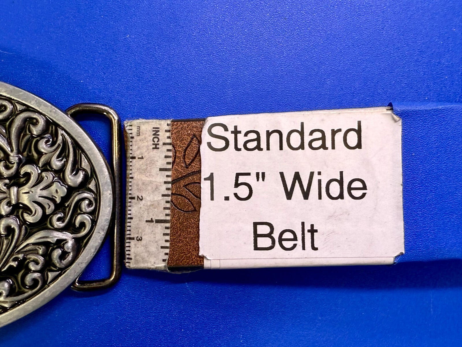Centered Lone Star Fleur De Lis Design Swirl Silver & Balck Color Belt Buckle