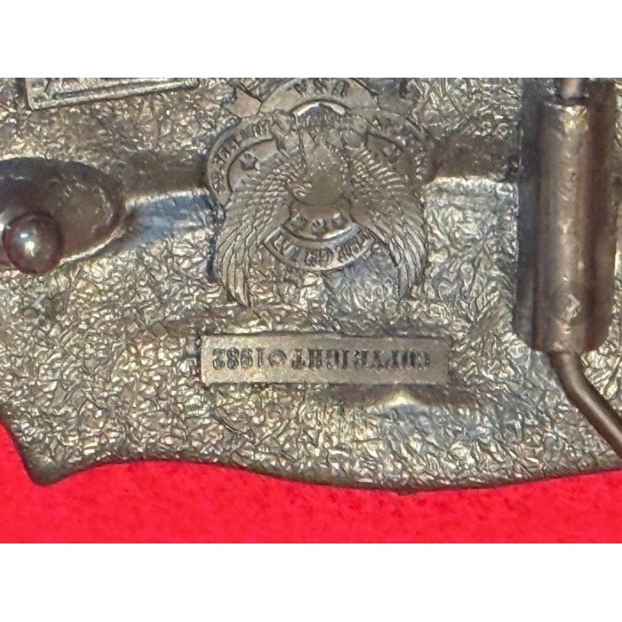 Vintage 1982 Bergamot Brass Works Eagle Article II 2nd Amendment BeltBuckle H459