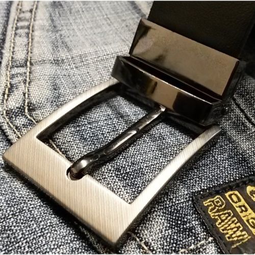 Mens Leather Reversible Belts Metal Buckles – Black Brown Tan – Sizes 26&Prime; – 60&Prime;