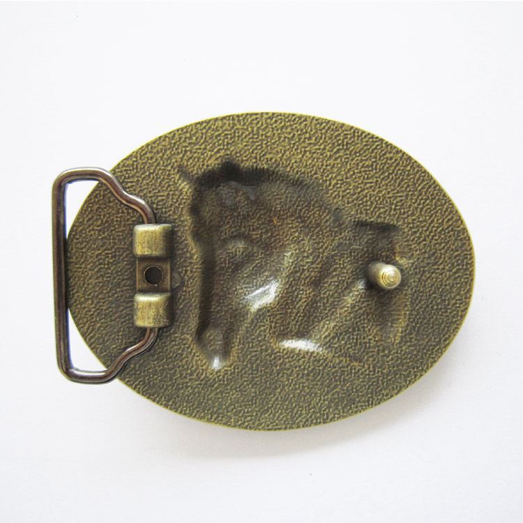 Rodeo Horse Head Antique Bronze Plated Cowboy Western Metal Belt Buckle