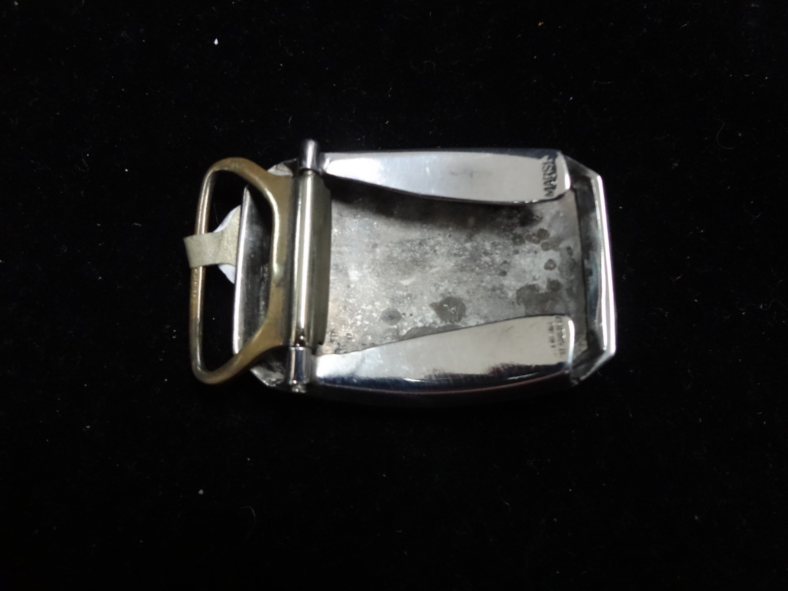 c363 Vintage Belt Buckle in Sterling Silver with Gold Plating