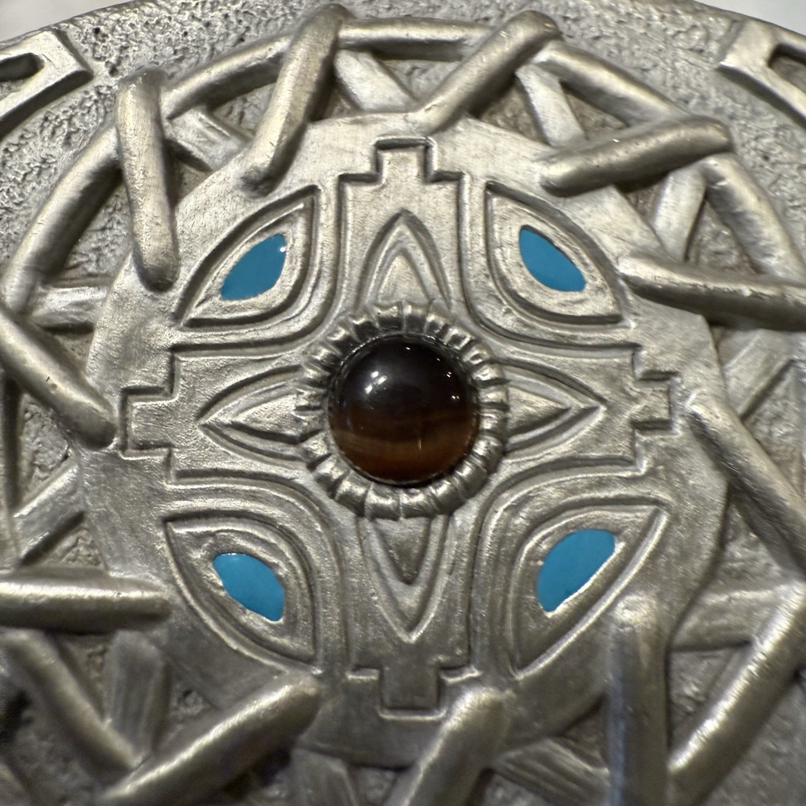 Vintage Native American Dream Catcher Turquoise Belt Buckle Bradford Exchange Lt
