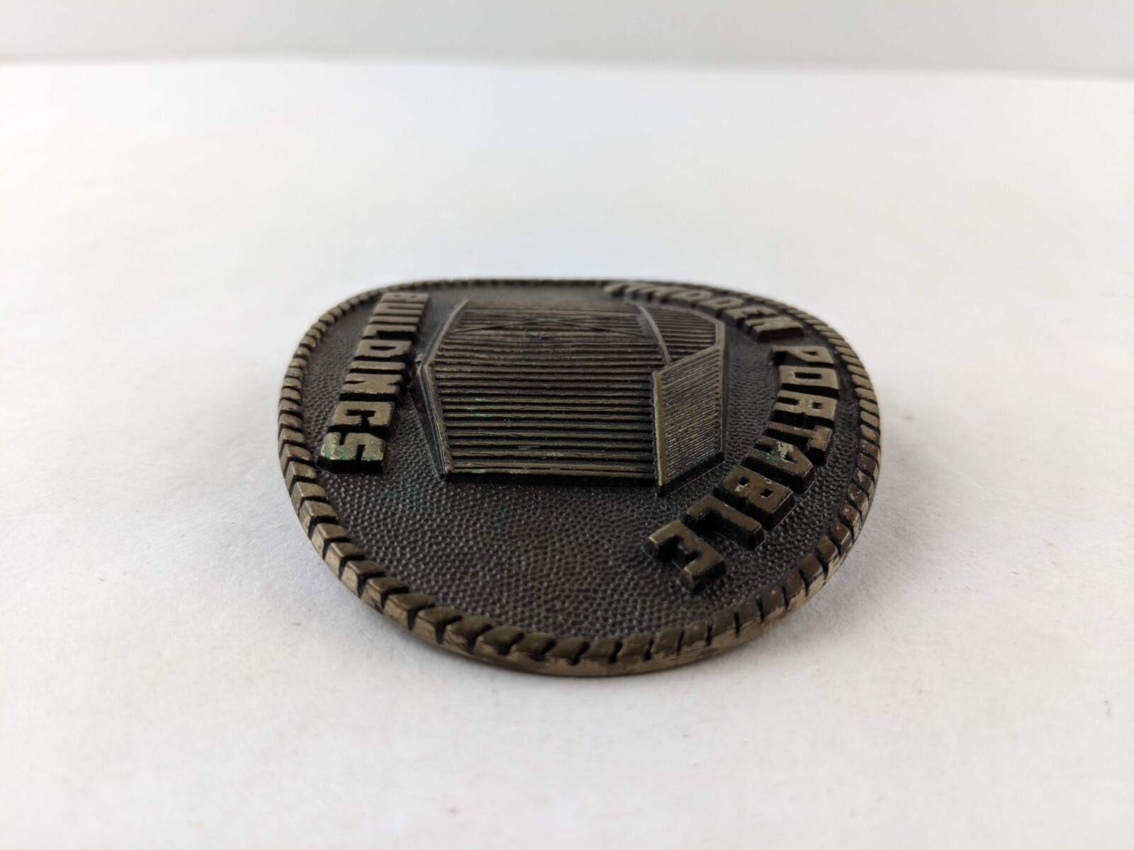 Vintage Madden Portable Buildings Solid Brass Belt Buckle Handmade Classic