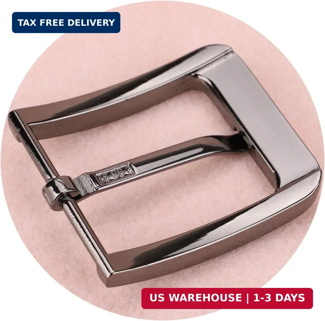 1.5 Inches (38-40 mm) Belt Buckle Single Prong Square Replacement Buckle for Men