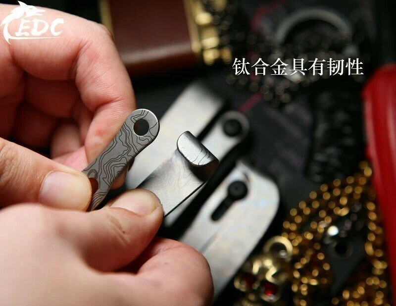 TC4 Titanium Alloy Belt Clip Kydex Plate Clip Pocket Clip Waist Clip Hook Buckle