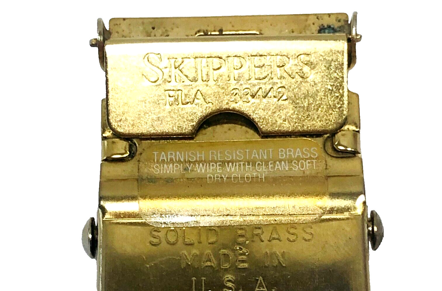 Brass Belt Buckle Crown Anchor USA Men&rsquo;s Nautical Boating Navy VTG Skippers FLA