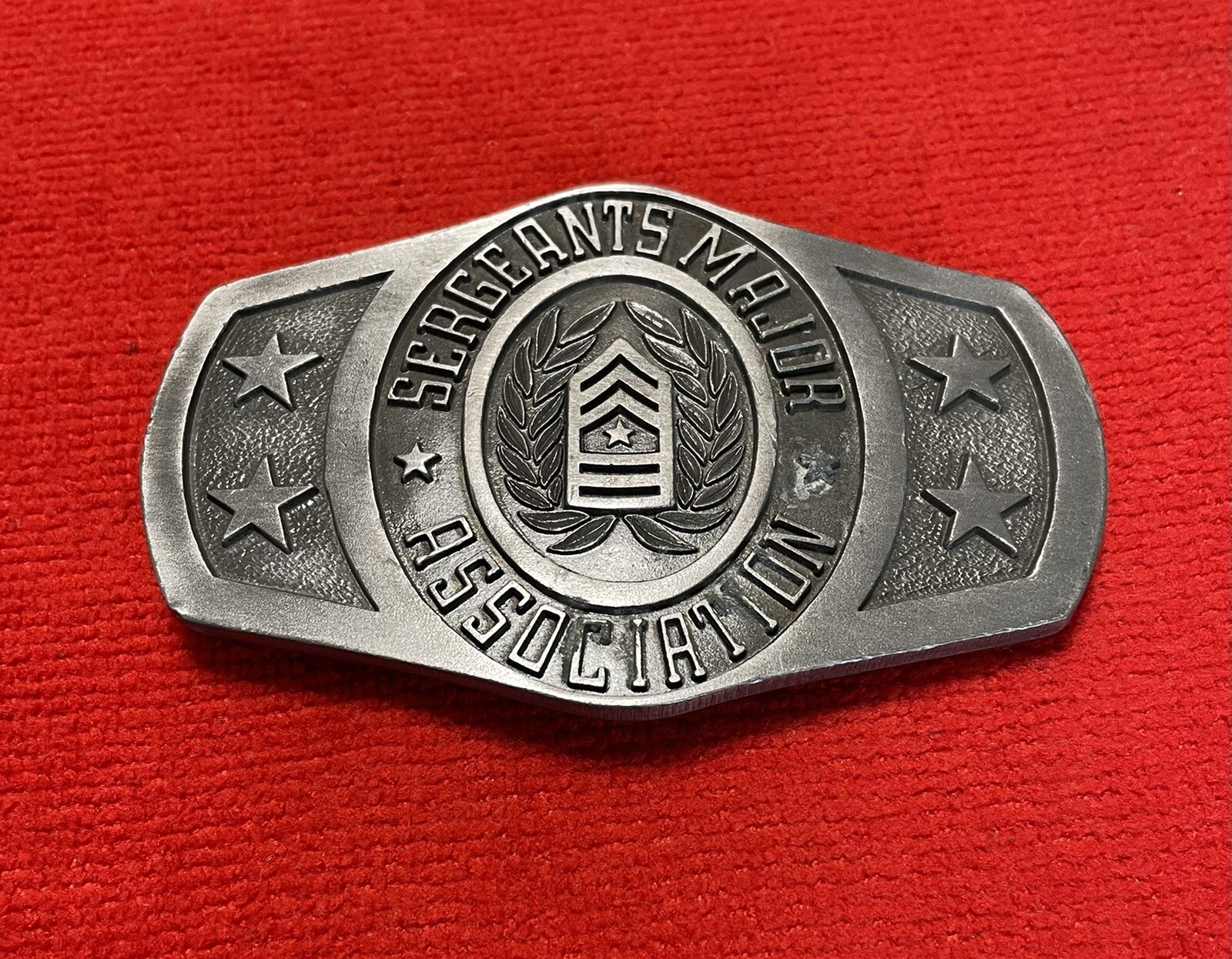 Pacific Brass And Buckle Sergeants Major Association Pewter Belt Buckle LE # 704