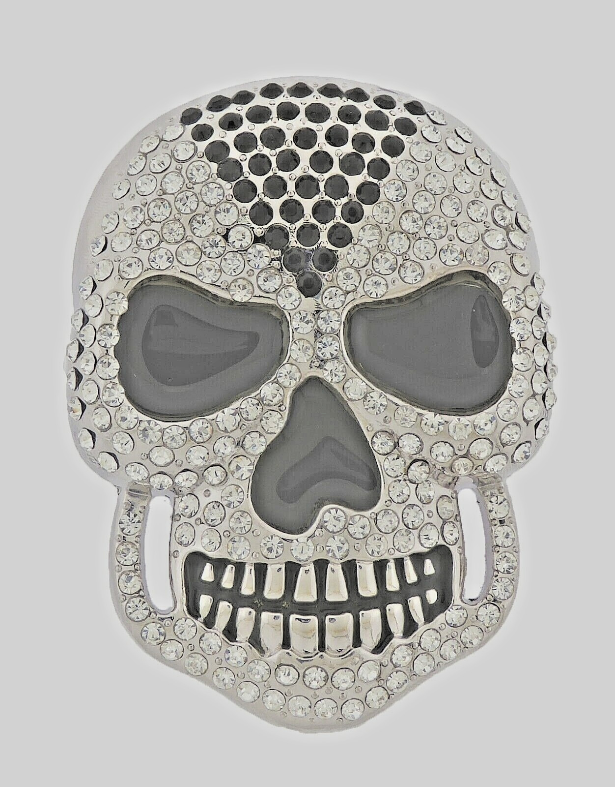 Skull Belt Buckles Men Women Rhinestones Vintage Skeleton Silver Metal Pirate