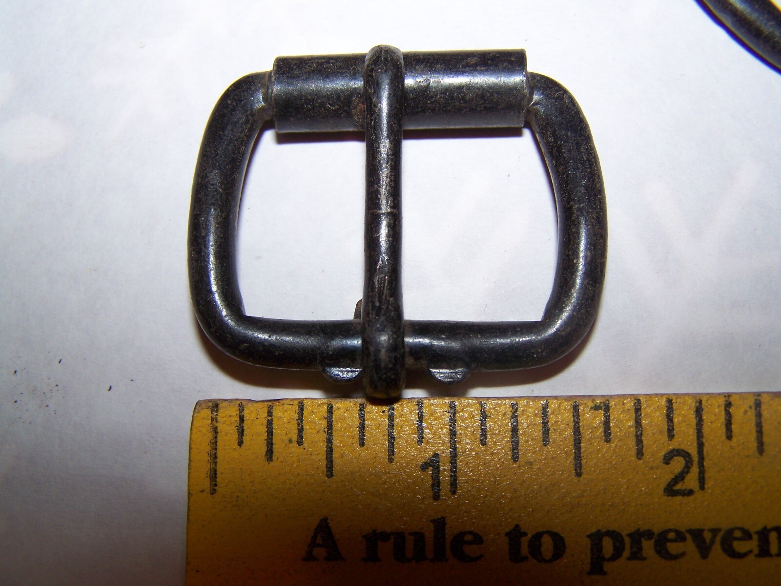 NOS Vintage Lot Rectangular Single Prong Roller Black Buckle Leather Strap 34mm