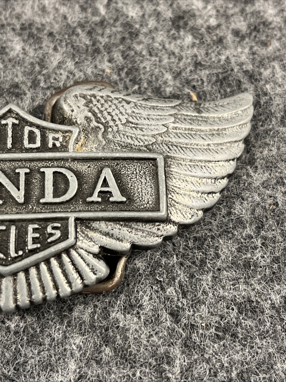 Vintage Honda Motorcycles Belt Buckle Possibly Pewter 70’s Advertising