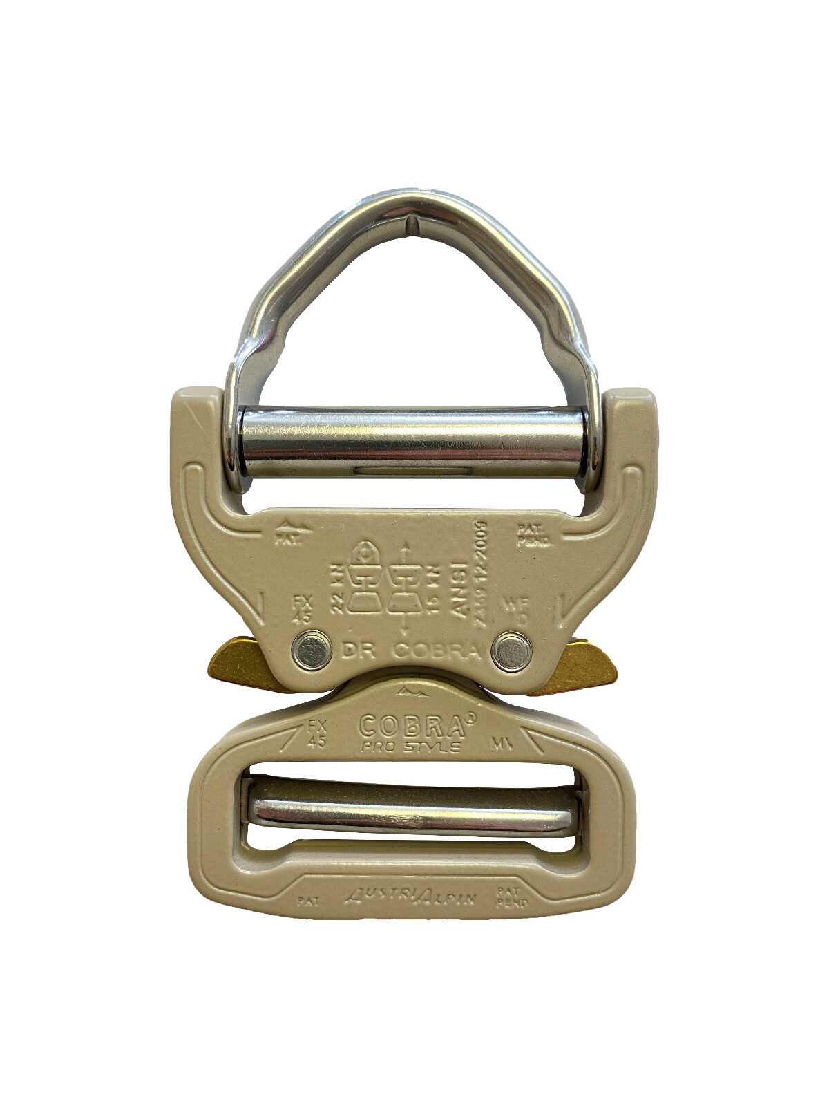AustriAlpin 45mm / 1.75&Prime; ANSI Cobra Pro Style D Ring Buckle Sand FX45SVD-XL